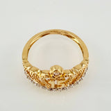 Quinceañera Heart Crown Ring 3.65gr / T7 1/4 / 18K Yellow Gold