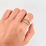 Quinceañera Heart Crown Ring 3.65gr / T7 1/4 / 18K Yellow Gold
