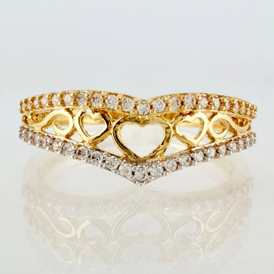 Anillo Corazones 2.45gr / T7 1/2 / Oro Amarillo 18K