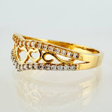Anillo Corazones 2.45gr / T7 1/2 / Oro Amarillo 18K