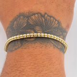 Ice Bracelet 6.6gr / 7 3/4 in / Two Tone Yellow White 14K Italy +4 $