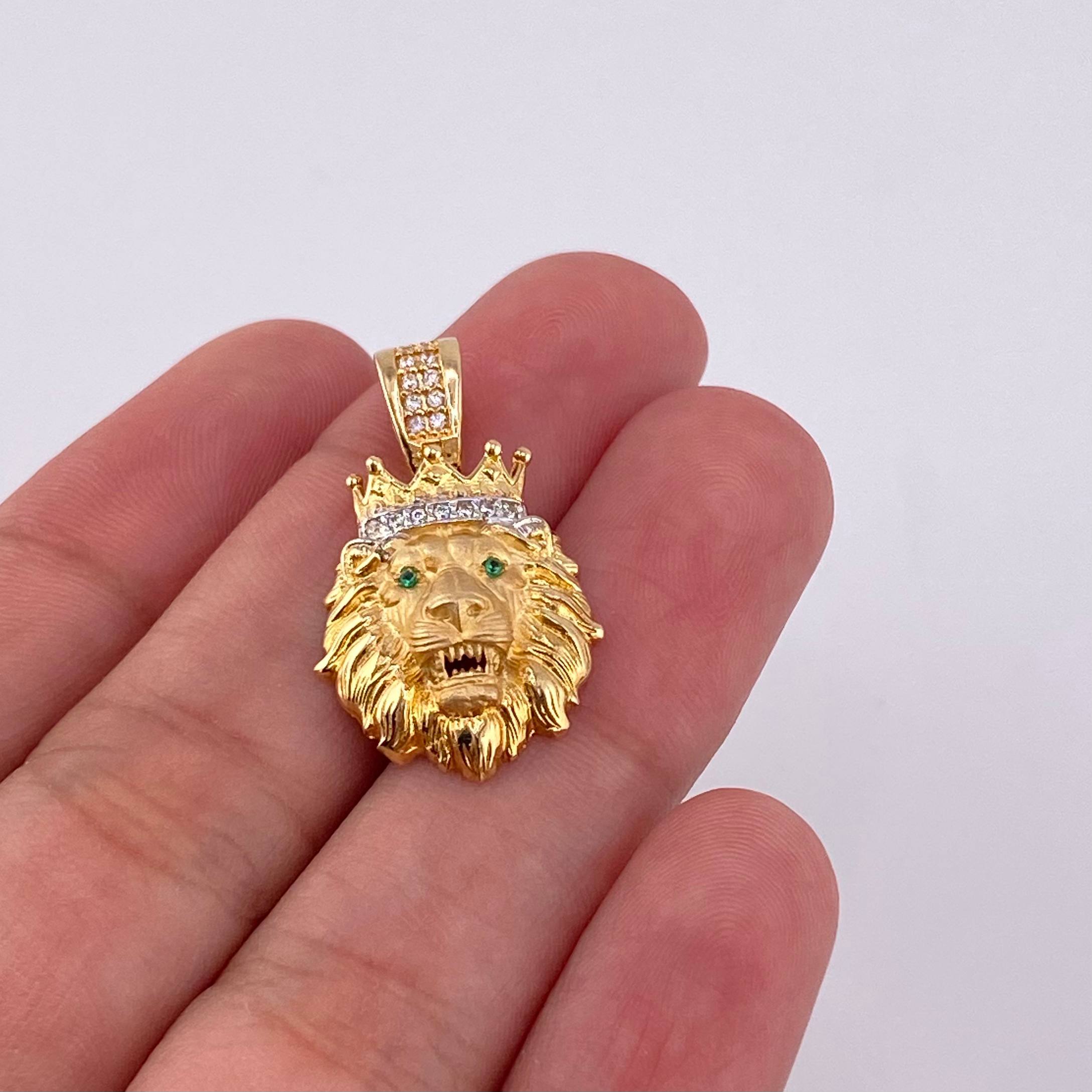 Pendant Lion Head 3.55 g / 1 in Yellow Gold 18K