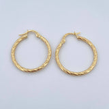 Hoop Earrings Sami 1.75gr / 2.8cm / Yellow Gold 18K Dotted &
