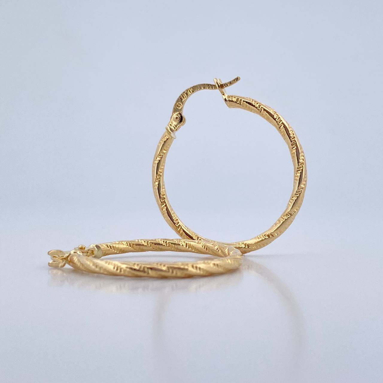 Hoop Earrings Sami 1.75gr / 2.8cm / Yellow Gold 18K Dotted &