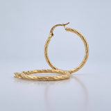 Hoop Earrings Sami 1.75gr / 2.8cm / Yellow Gold 18K Dotted &