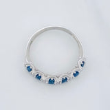 Anillo Acordeón Zafiro 67 Pts 2.3 g / T7 1/4 Plata 925