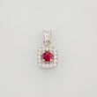 Square Halo Pendant Ruby 15 Pts 0.8 g / 1/2 in Silver 925