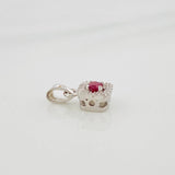 Square Halo Pendant Ruby 15 Pts 0.8 g / 1/2 in Silver 925