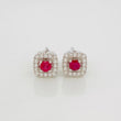 Topos Halo Cuadrado Rubí 25 Pts 1.75 g / in / 6.6 mm Plata 925