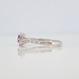 Anillo Halo Cuadrado Rubí 26 Pts 2.15 g / T6 1/2 Plata 925