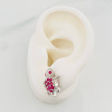 Stud Earrings Turtle Ruby 90 Pts 3.3 g / in / 12 mm Silver 925