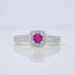 Square Halo Ring Ruby 21 Pts 1.75 g / T6 Silver 925