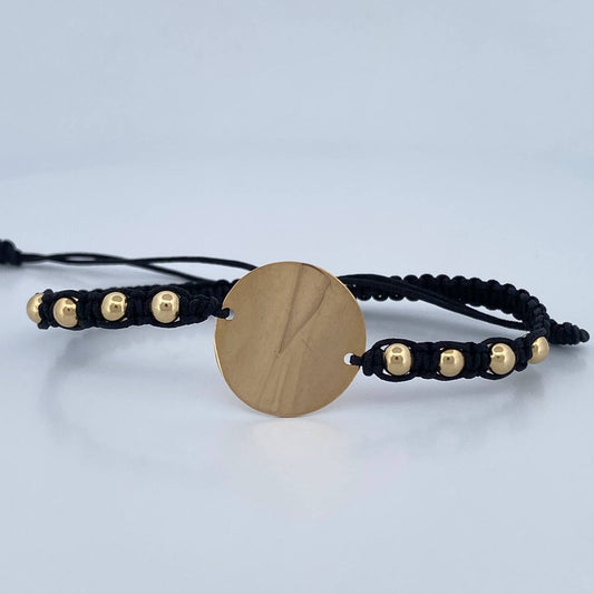 Black Bracelet Charm Plate 2.25gr / 18K Gold $