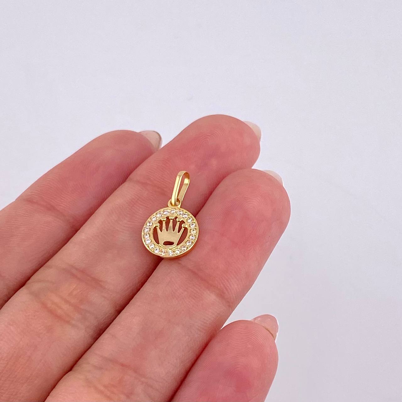 Dije Corona Circular 0.75 g / 3/4 in Oro Amarillo 18K