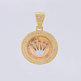 Dije Corona Circular 7.45 g / 1 1/2 in Tres Oros 18K