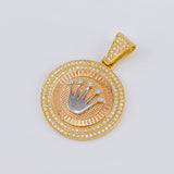 Dije Corona Circular 7.55 g / 1 1/2 in Tres Oros 18K
