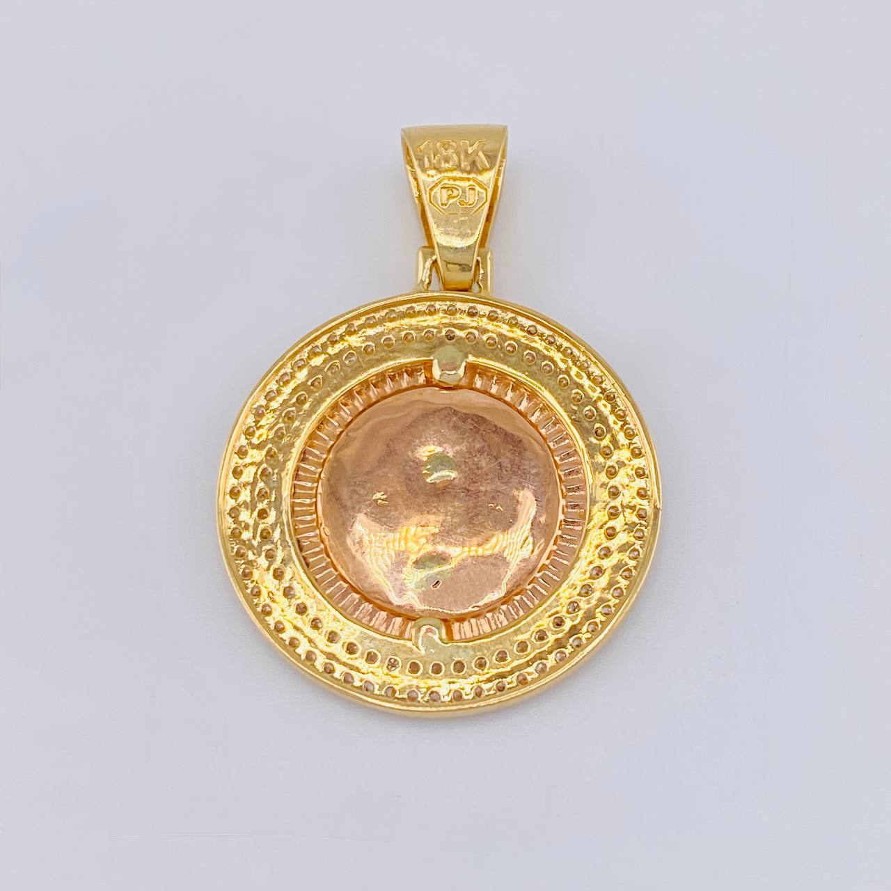 Dije Corona Circular 7.45 g / 1 1/2 in Tres Oros 18K