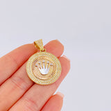 Dije Corona Circular 7.55 g / 1 1/2 in Tres Oros 18K