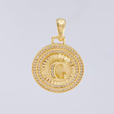 Pendant Medal Letter C 4.75 g / 1 1/4 in Yellow Gold 18K
