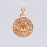 Dije Corona Circular 4.3 g / 1 1/4 in Oro Rosa 18K