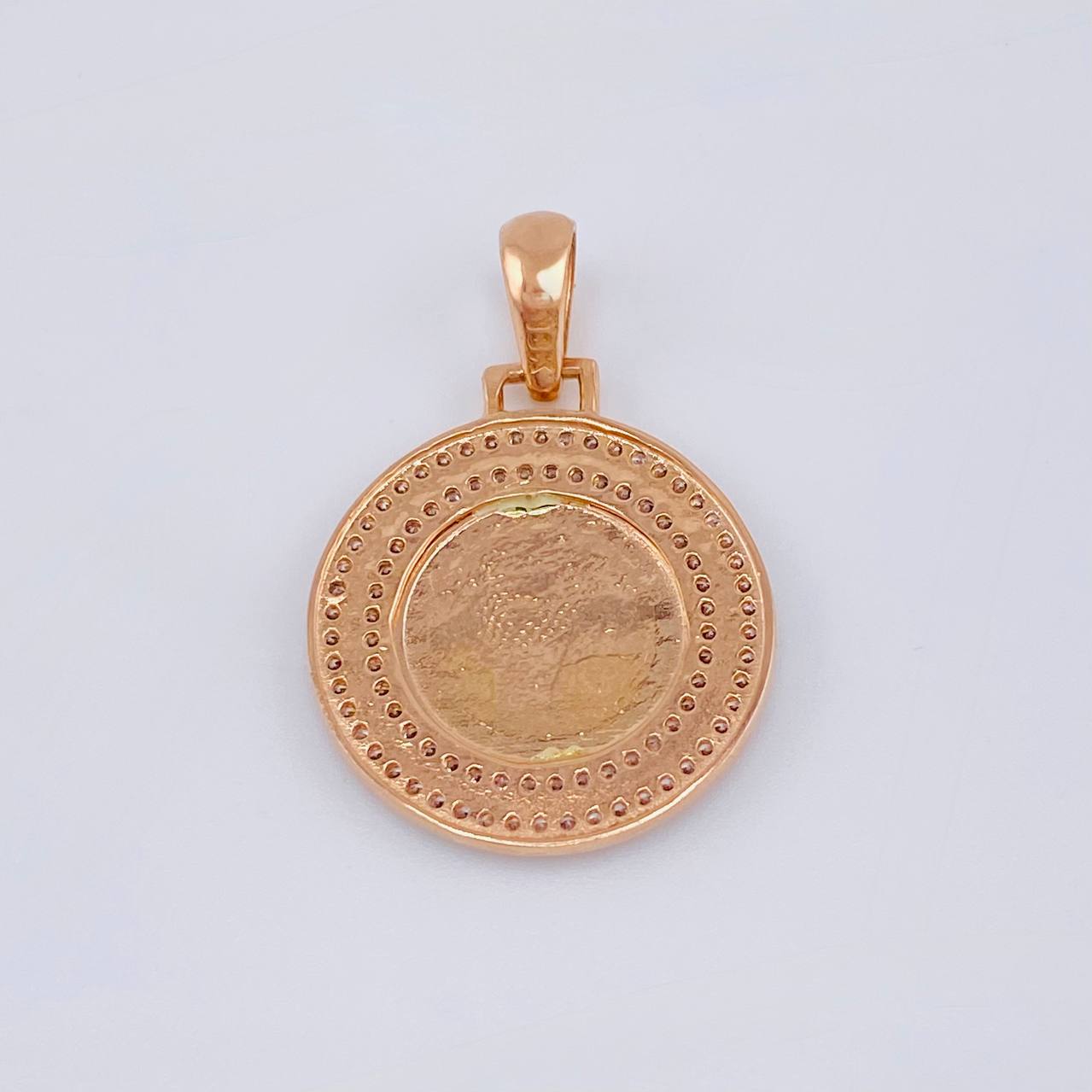 Dije Corona Circular 4.3 g / 1 1/4 in Oro Rosa 18K