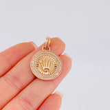 Dije Corona Circular 4.3 g / 1 1/4 in Oro Rosa 18K