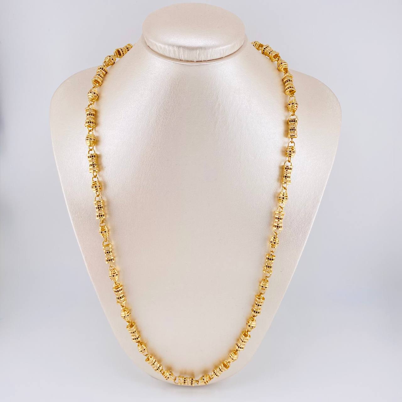 Cadena Rustica Cilindros Tupidos 77.3 g / 25 1/2 in / 6.6 mm Oro Amarillo 18K