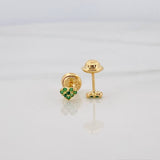 Stud Earrings Heart Dense 0.7 g / in / 4.6 mm Yellow Gold 18K