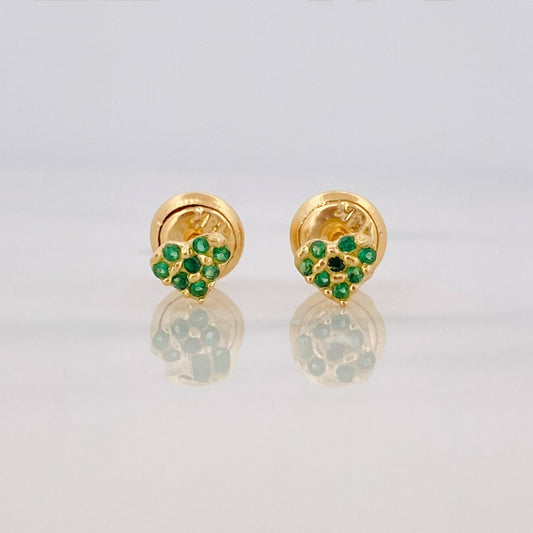 Stud Earrings Heart Dense 0.7 g / in / 4.6 mm Yellow Gold 18K