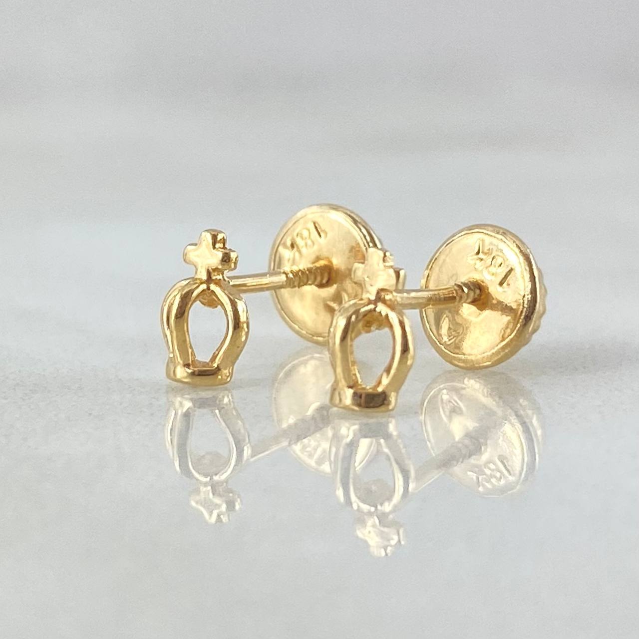 Stud Earrings Royal Crown 0.65gr / 18K Gold ©