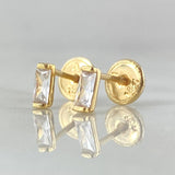 Rectangular Stone Stud Earrings 0.6gr / 18K Gold