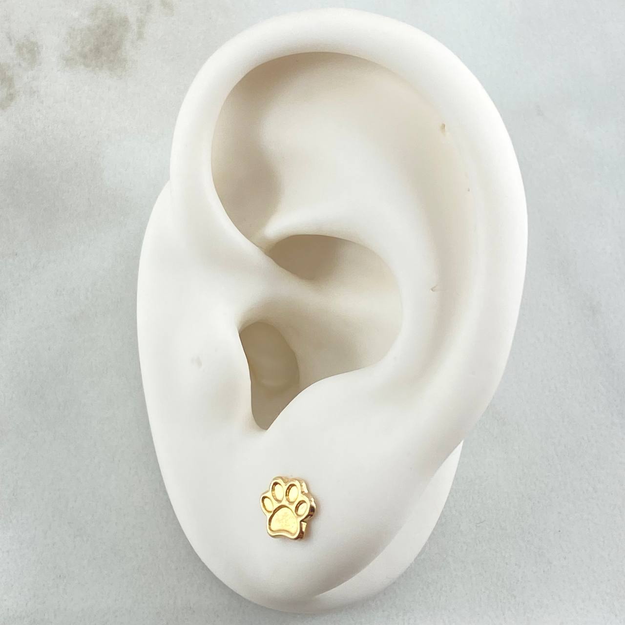 Footprints Stud Earrings 0.6gr / 5.3mm Yellow Gold 18K ©