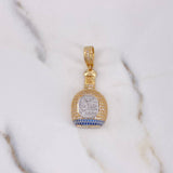 Pendant Don Julio Bottle 7.25gr / 4.2cm / White Blue Zircons Two Yellow White 18K Gold $