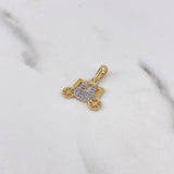 Pendant Carriage 1.3gr / 1.7cm / White Zirconia Two-tone Yellow White 18K #