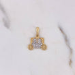 Pendant Carriage 1.3gr / 1.7cm / White Zirconia Two-tone Yellow White 18K #