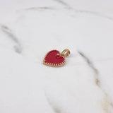 Pendant Heart 3.1gr / 2cm / Electrostatic Red 18K Rose Gold #