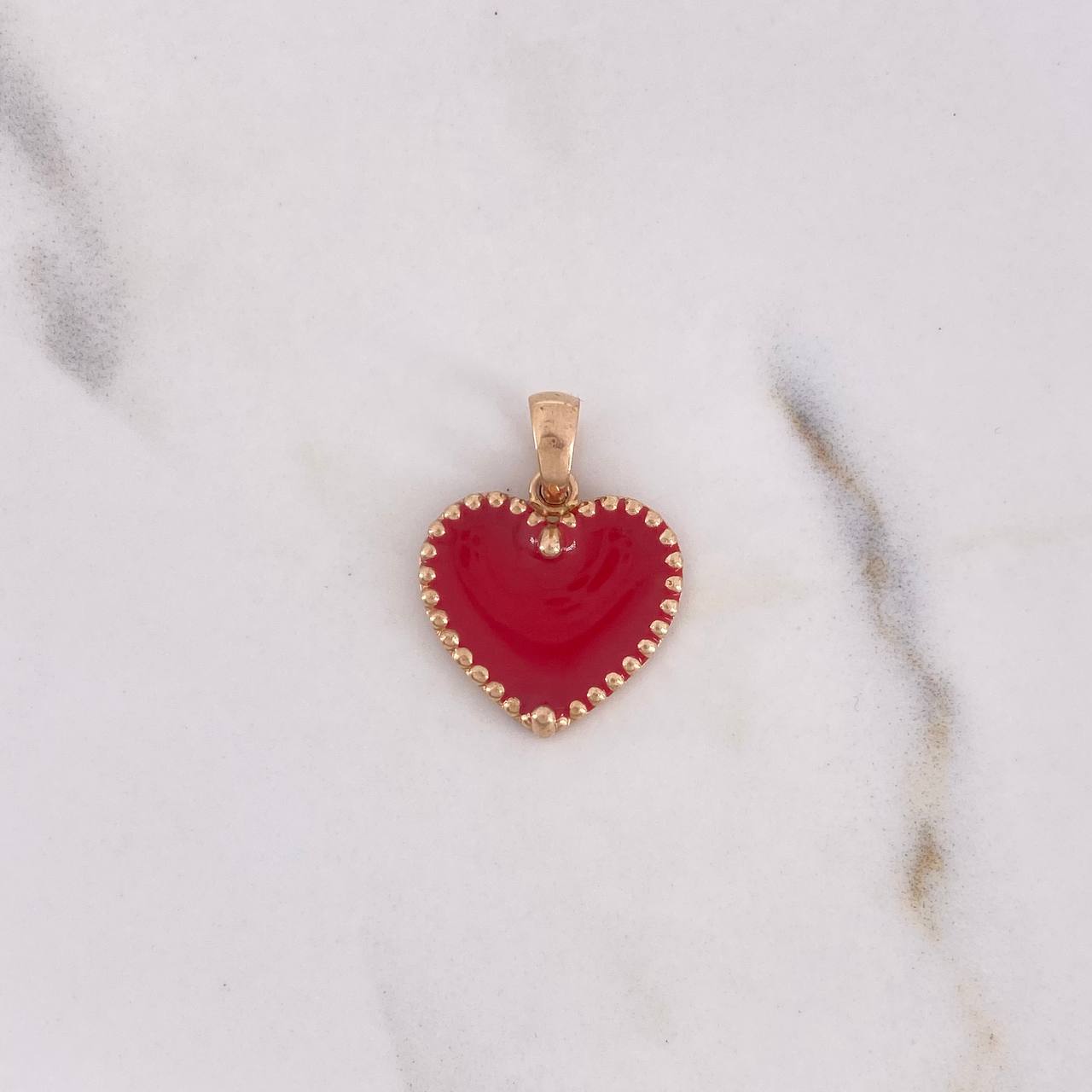 Pendant Heart 3.1gr / 2cm / Electrostatic Red 18K Rose Gold #