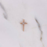 Pendant Cross 0.85gr / 1.8cm / White Zircons 18K Rose Gold #