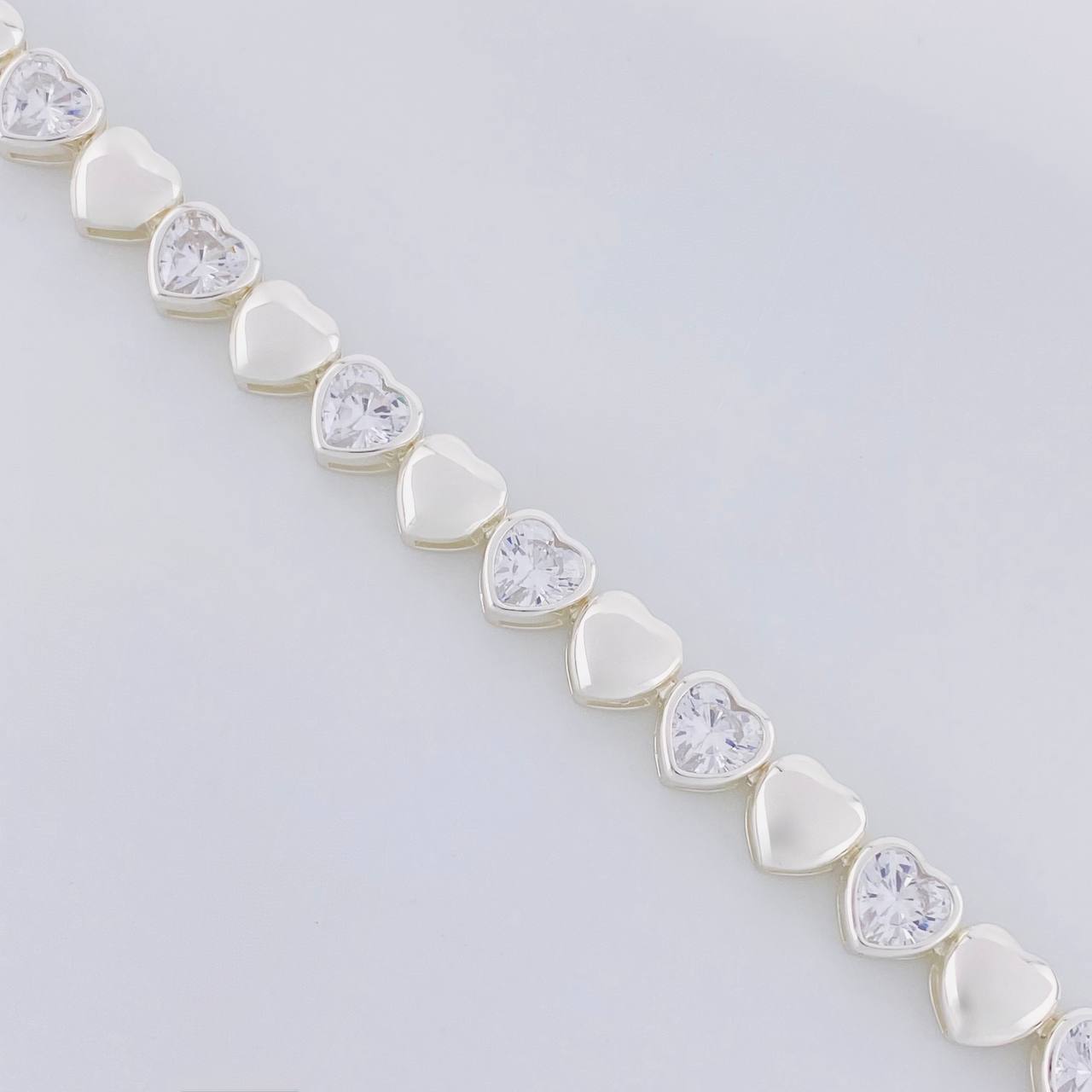 Bracelet Heart 16.55g / 7 1/4 in / 7.4mm Silver 925