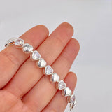 Bracelet Heart 16.55g / 7 1/4 in / 7.4mm Silver 925
