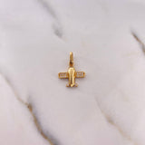 Pendant Airplane 1.35gr / 2cm / White Zircons 18K Yellow Gold &