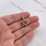 Pendant Star of David 1.55gr / 2.3cm / White Zircons 18K Yellow Gold &