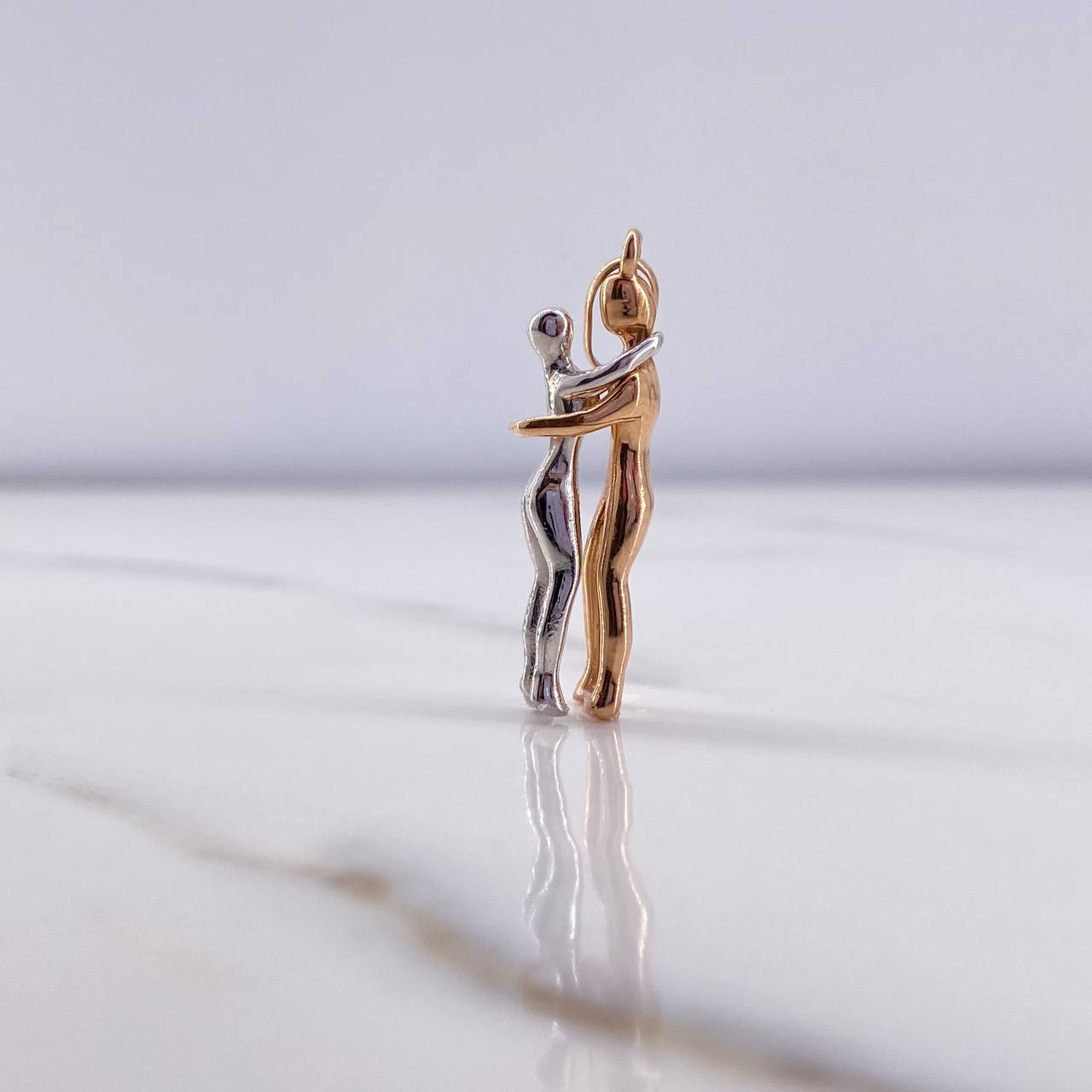 Pendant Couple 2.4gr / 2.7cm / Two 18K White and Rose Gold #
