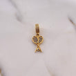 Pendant Rackets 1.95gr / 2.4cm / Blue White Zircons 18K Yellow Gold #