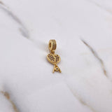 Pendant Rackets 1.95gr / 2.4cm / Blue White Zircons 18K Yellow Gold #