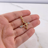 Pendant Arrow And Bow 1.95gr / 2.7cm / White Zircons 18K Yellow Gold #