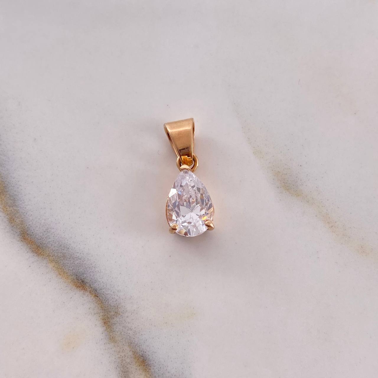 Pendant Basket Drop 1.45gr / 1.6cm / White Zircon 18K Rose Gold #