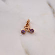 Pendant Bicycle 0.85gr / 1.3cm / Purple Zircons White Rose Gold 18K #