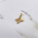 Pendant Arrow And Bow 1.5gr / 2.2cm / White Zircons 18K Yellow Gold #