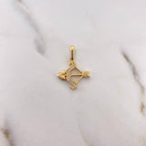 Pendant Arrow And Bow 1.5gr / 2.2cm / White Zircons 18K Yellow Gold #